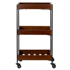 Winslow River of Goods Wooden Slat and Black Metal Storage Cart