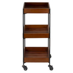 Winslow River of Goods Wooden Slat and Black Metal Storage Cart