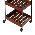 Winslow River of Goods Wooden Slat and Black Metal Storage Cart