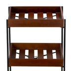 Winslow River of Goods Wooden Slat and Black Metal Storage Cart