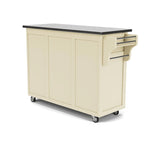 Copper Grove Puff Island White Finish with Stainless Steel Top Kitchen Cart