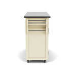 Copper Grove Puff Island White Finish with Stainless Steel Top Kitchen Cart