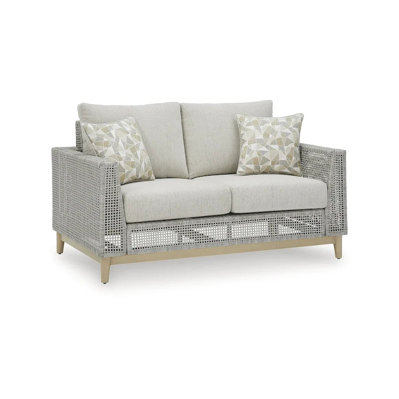 Signature Design by Ashley Seton Creek Gray Outdoor Loveseat with Cushion - 58.5 W x 36.25 D x 35.88 H