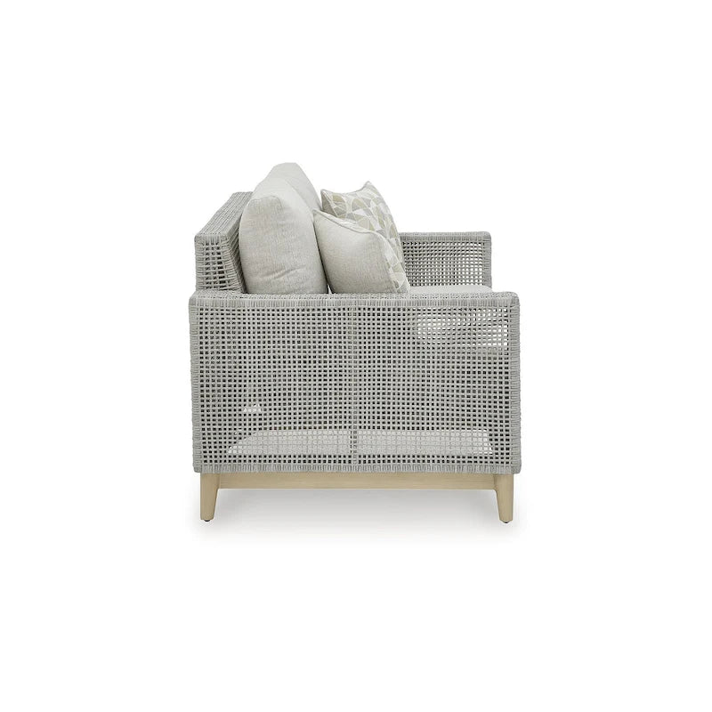 Signature Design by Ashley Seton Creek Gray Outdoor Loveseat with Cushion - 58.5 W x 36.25 D x 35.88 H