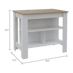 TUHOME Cala 3-Shelf Wooden Casual Kitchen Island
