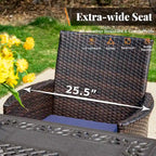Patio Rattan Chair Set of 4, Outdoor Modern PE Wicker Armchair with Removable Cushions for Deck, Garden, Balcony