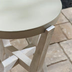 Bali 17 Indoor or Outdoor Cement & Wood Tall Round Side Table - 17D x 17W x 22H