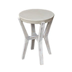 Bali 17 Indoor or Outdoor Cement & Wood Tall Round Side Table - 17D x 17W x 22H