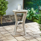 Bali 17 Indoor or Outdoor Cement & Wood Tall Round Side Table - 17D x 17W x 22H