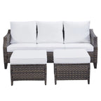 Gymojoy Outdoor Sofa Rattan 3-piece Sectional Sofa Set