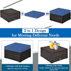 5PCS Patio Rattan Furniture Set Sectional Conversation Set Black