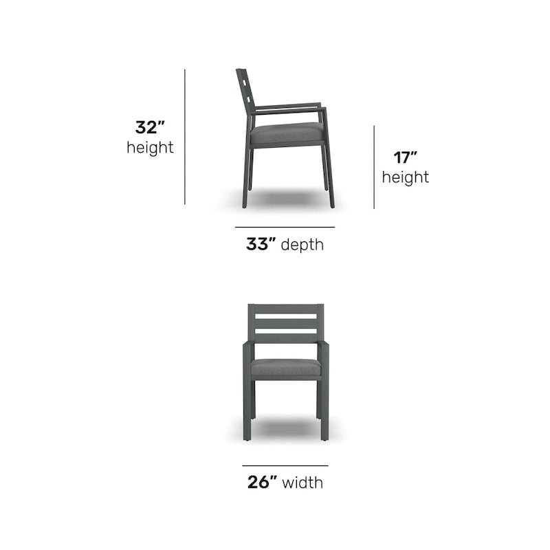Homestyles Grayton Outdoor Dining Chairs (Set of Two) - 26 x 32 x 33