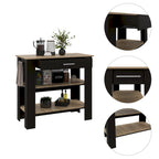 FM Furniture Brooklyn 40 Kitchen Island, Two Shelves, One Drawer
