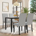  Fowey 5-piece Dining Set, Marble Sticker MDF Table and 4 Upholstered Chairs