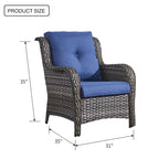 Gymojoy 2-piece Patio Furniture Wicker Chair Outdoor Dining Chair Set