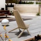 Acacia Wood Folding Chair with Long Back
