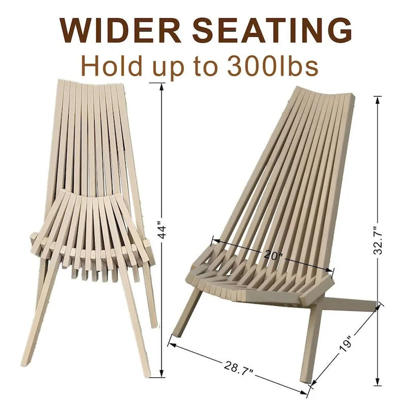 Acacia Wood Folding Chair with Long Back