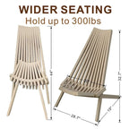 Acacia Wood Folding Chair with Long Back