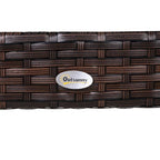 Outsunny Rattan Food and Serving Cart with 4 Wheels and 2-Tiers of Surface Area, Great for Parties, Kitchen, or Utility