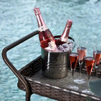 Outsunny Rattan Food and Serving Cart with 4 Wheels and 2-Tiers of Surface Area, Great for Parties, Kitchen, or Utility