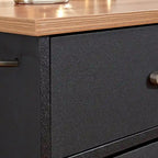 Homestyles Storage Plus Black Wood Kitchen Cart - 51 x 19 x 36