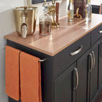Homestyles Storage Plus Black Wood Kitchen Cart - 51 x 19 x 36