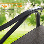 3-Piece Patio Dining Set, Side Metal Table & 2 C Spring Motion Chairs, Conversation Coffee Sets with Umbrella Hole