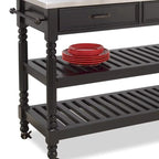 Homestyles General Line Black Mobile Kitchen Cart with Stainless Steel Top