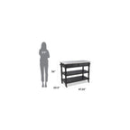 Homestyles General Line Black Mobile Kitchen Cart with Stainless Steel Top