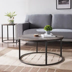  Darren Modern Rustic Farmhouse Reclaimed Wood Round Coffee Table