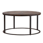 Darren Modern Rustic Farmhouse Reclaimed Wood Round Coffee Table