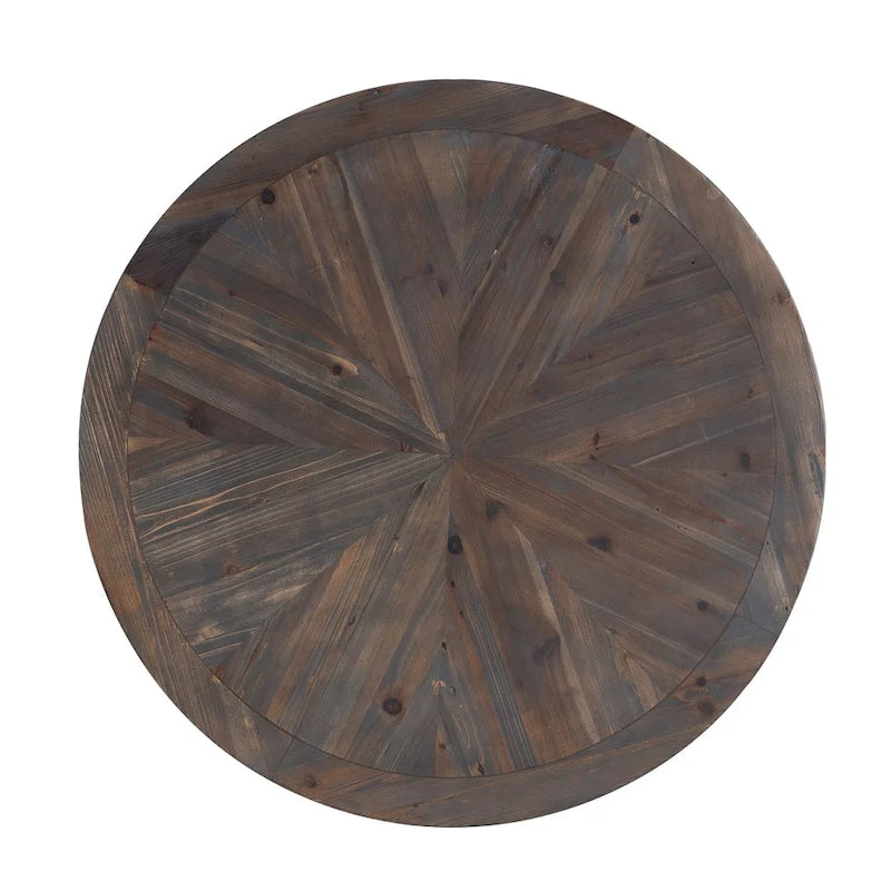 Darren Modern Rustic Farmhouse Reclaimed Wood Round Coffee Table