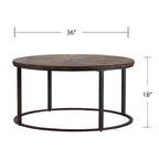 Darren Modern Rustic Farmhouse Reclaimed Wood Round Coffee Table