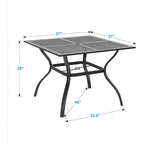 MAISON ARTS 5 Pieces Dining Set, 4 x Aluminium Stackable Dining Chairs and 1 x Metal Table