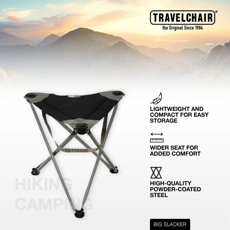 Travel Chair Big Slacker Camp Stool in Black