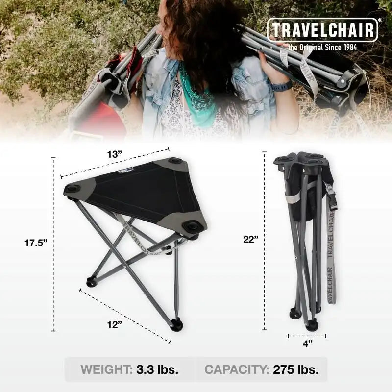 Travel Chair Big Slacker Camp Stool in Black