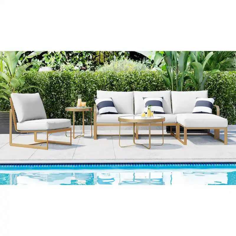 Elle Decor Mirabelle Outdoor Coffee Table, French Gold