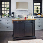 Copper Grove Warwick Black Distressed Oak Kitchen Island