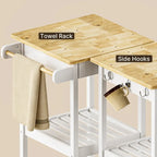 Kitchen Island and Kitchen Cart with Storage Cabinet and Drawer