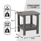 Clihome HIPS Outdoor Double Floor Resin Side Table