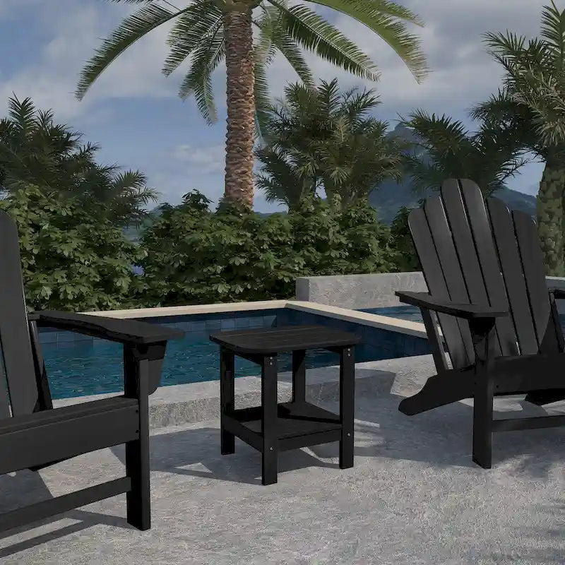 Clihome HIPS Outdoor Double Floor Resin Side Table