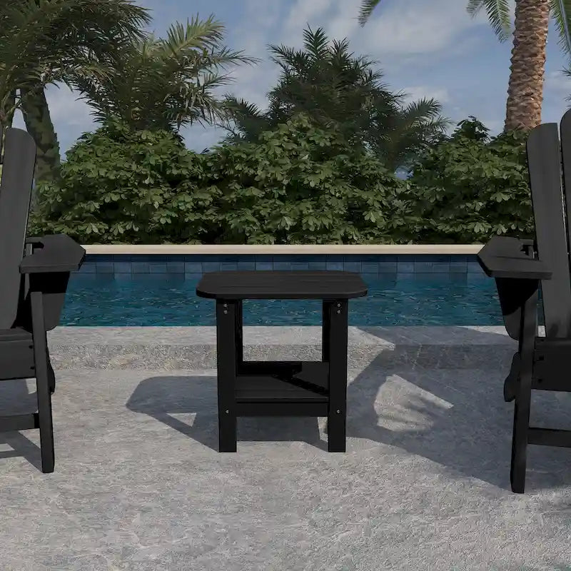 Clihome HIPS Outdoor Double Floor Resin Side Table