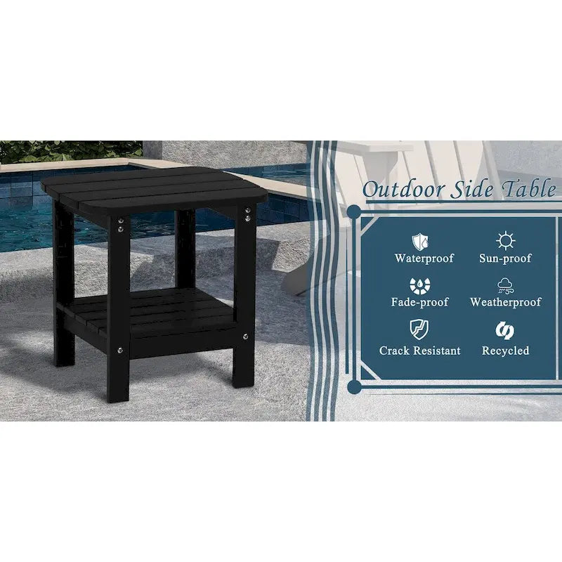 Clihome HIPS Outdoor Double Floor Resin Side Table