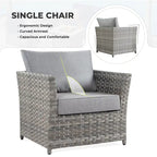HOOOWOOO 10-piece Wicker Patio Furniture Outdoor Sectional Sofa Set with Fire Pit