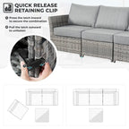 HOOOWOOO 10-piece Wicker Patio Furniture Outdoor Sectional Sofa Set with Fire Pit