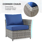 HOOOWOOO 10-piece Wicker Patio Furniture Outdoor Sectional Sofa Set with Fire Pit