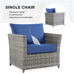 HOOOWOOO 10-piece Wicker Patio Furniture Outdoor Sectional Sofa Set with Fire Pit