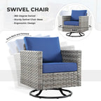 HOOOWOOO 10-piece Wicker Patio Furniture Outdoor Sectional Sofa Set with Fire Pit