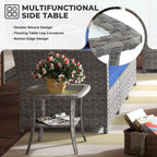 HOOOWOOO 10-piece Wicker Patio Furniture Outdoor Sectional Sofa Set with Fire Pit