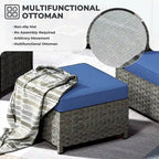 HOOOWOOO 10-piece Wicker Patio Furniture Outdoor Sectional Sofa Set with Fire Pit